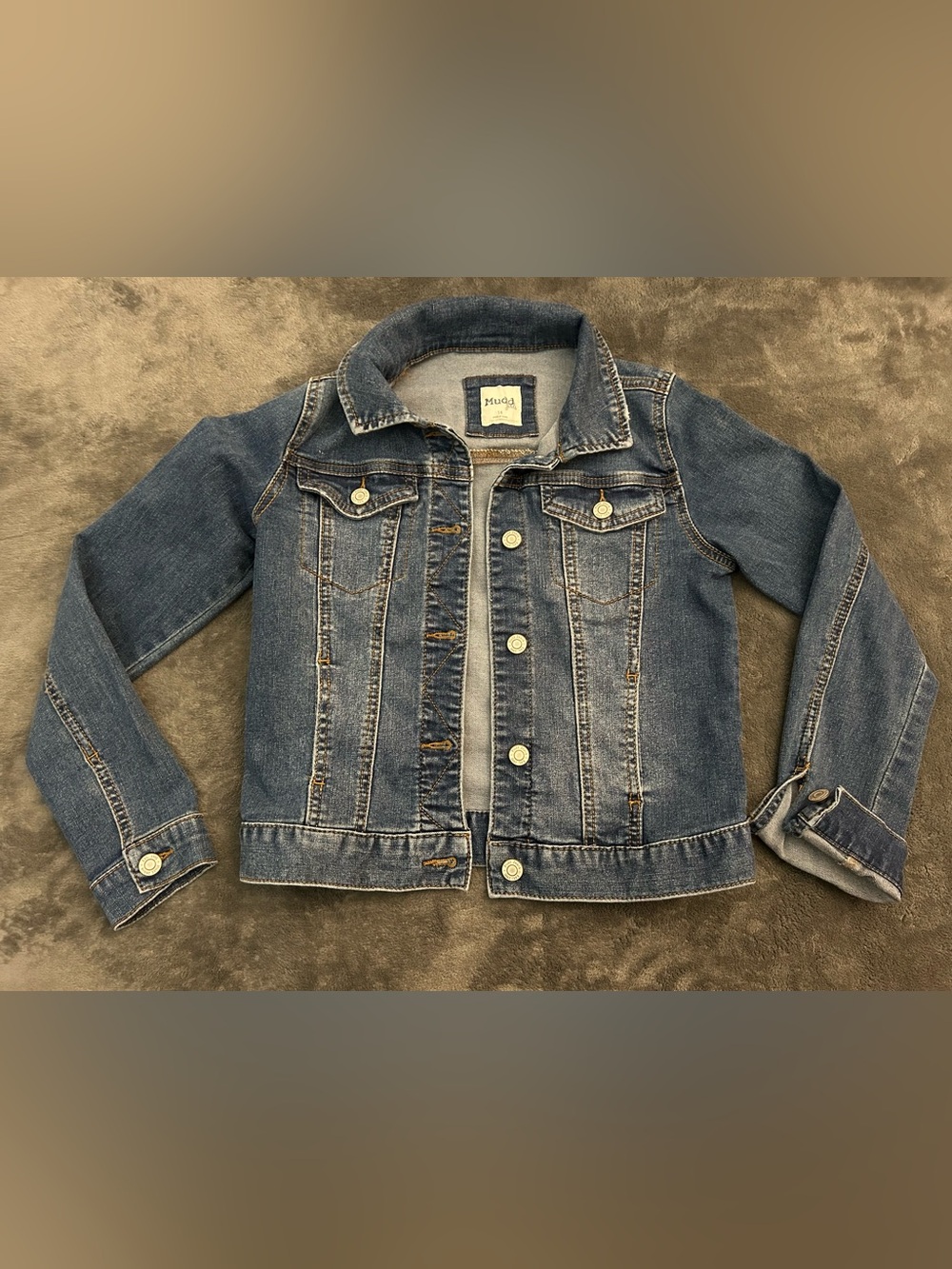Mudd Girls Denim Jean Jacket Size 14 Stretch Medium Wash Classic Trucker